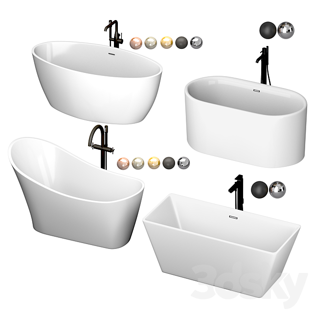 Kerasan bath set 3ds Max - thumbnail 2