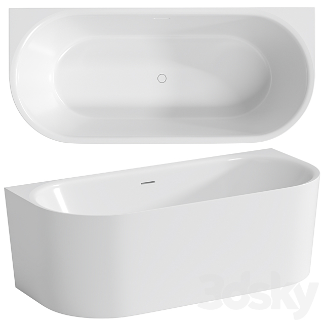 Knief Fresh Wall 180x80x60 Wall Bathtub 3ds Max - thumbnail 1