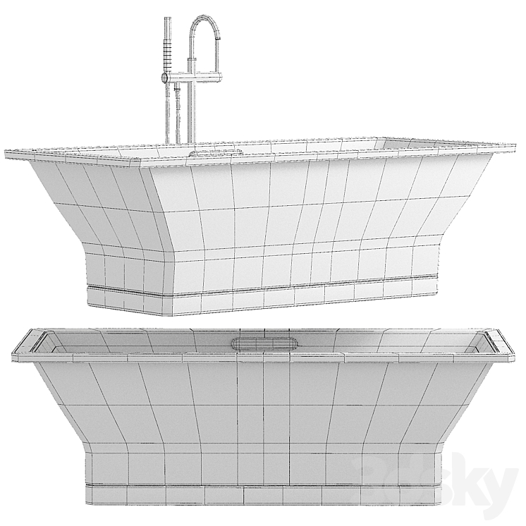 “Kohler 67″” x 31.5″” Freestanding Soaking Tub with Center Drain from the Reve” 3DS Max Model - thumbnail 2