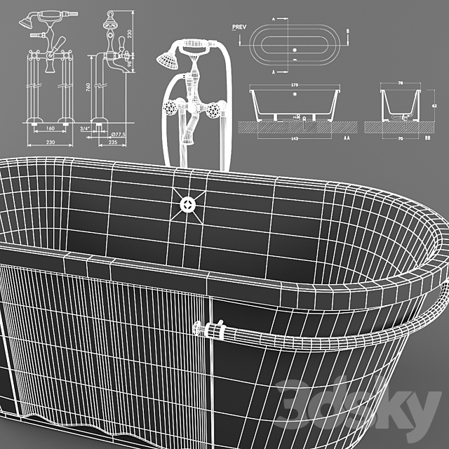 LINEATRE bath 3DS Max Model - thumbnail 3