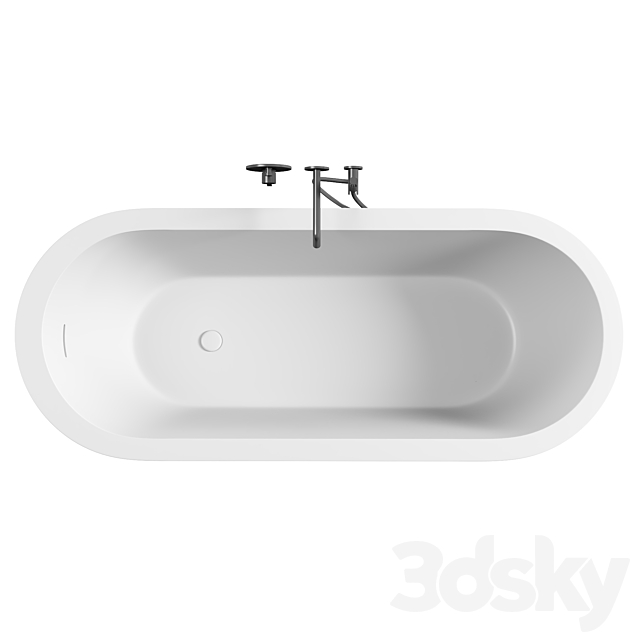 Luxe Freestanding Stone Bath 1800 M 3DS Max Model - thumbnail 3