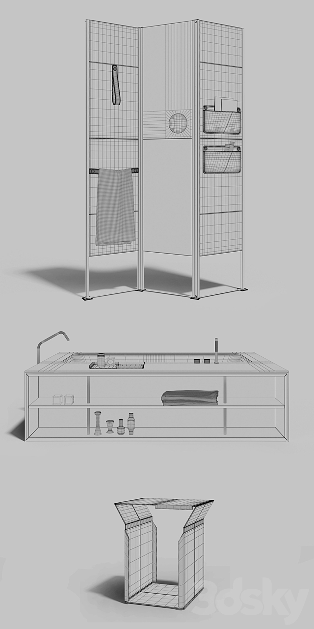 makro bathroom set 3ds Max - thumbnail 3