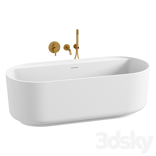 MASTELLO FREESTANDING STONE BATH 1600MM 3DS Max Model - thumbnail 2