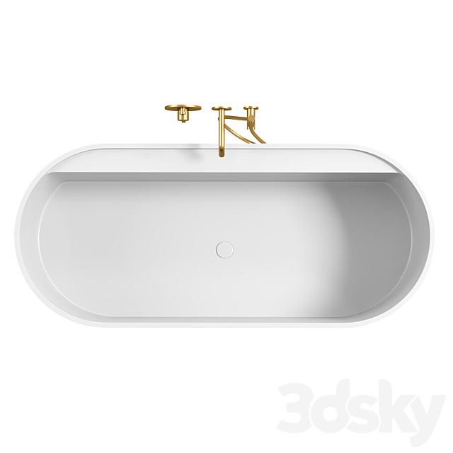 MASTELLO FREESTANDING STONE BATH 1600MM 3DS Max Model - thumbnail 3