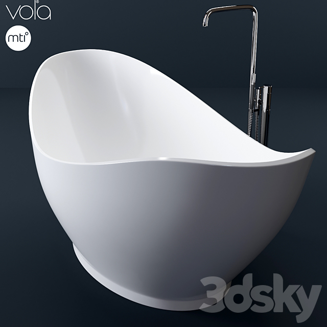 MTI Juliet Bathtub with Vola FS1 Tubfiller 3DS Max Model - thumbnail 2