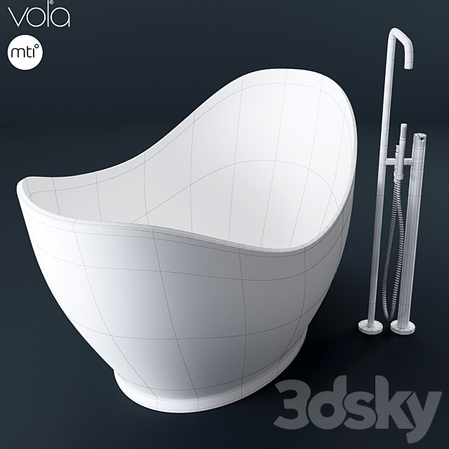 MTI Juliet Bathtub with Vola FS1 Tubfiller 3DS Max Model - thumbnail 3