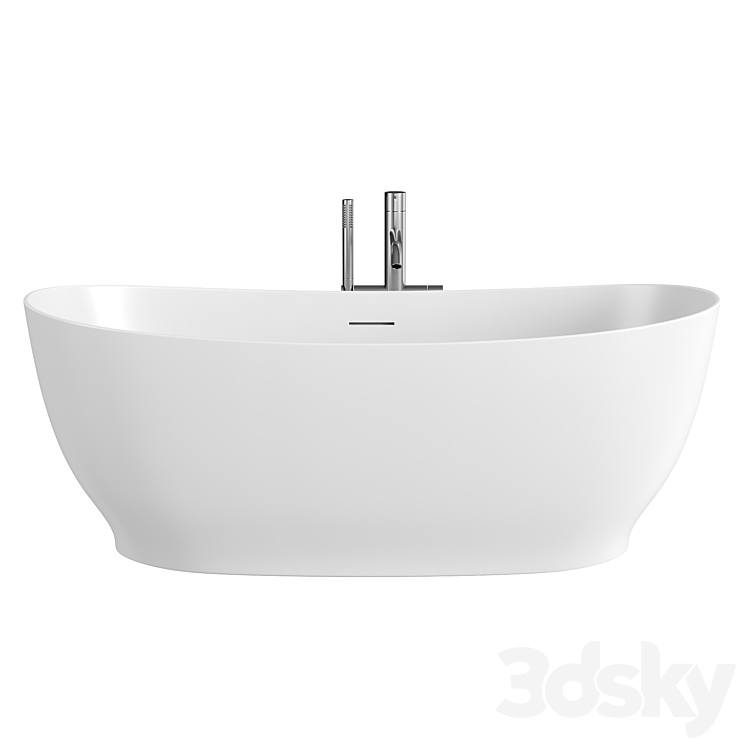 neoro n50 freestanding bath L 165 W 78 H 61 cm 3DS Max Model - thumbnail 2