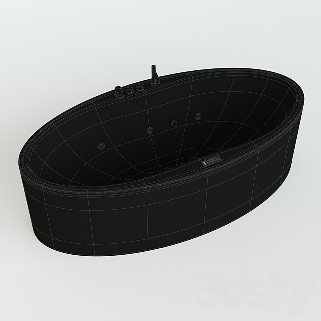 Oval bath Zaphiro 3ds Max - thumbnail 2