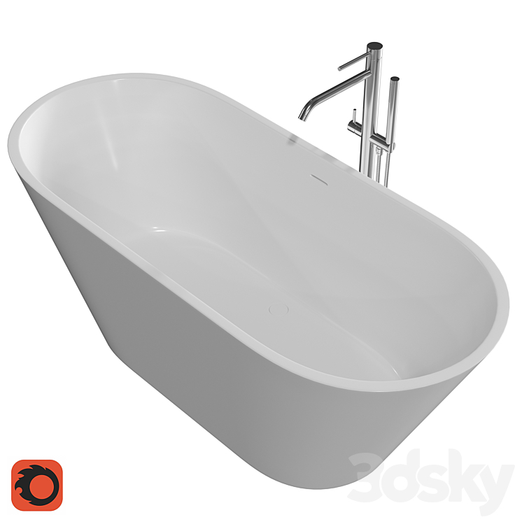 PAA Deco nudo bathtub 3DS Max - thumbnail 1