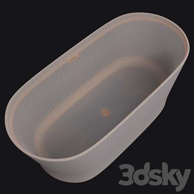 Porcelanosa SLIM _ freestanding bathtub 3ds Max - thumbnail 3