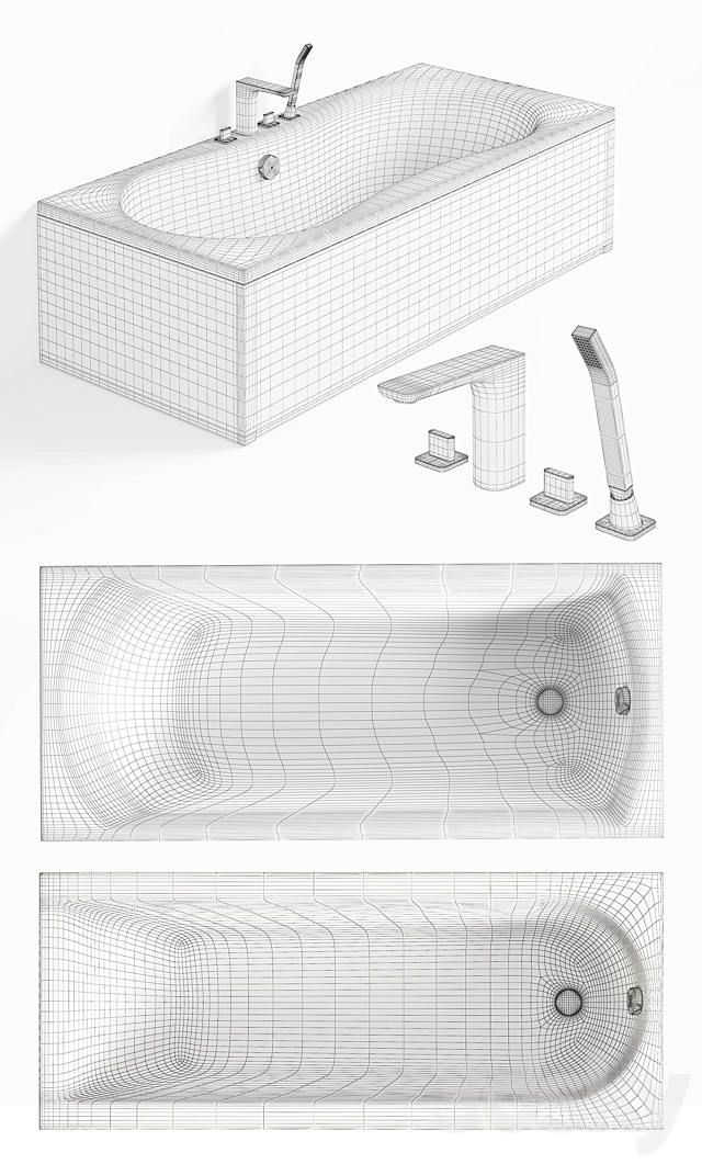 Radaway baths Set 2 + Steinberg bath _ shower mixer 3DS Max Model - thumbnail 3