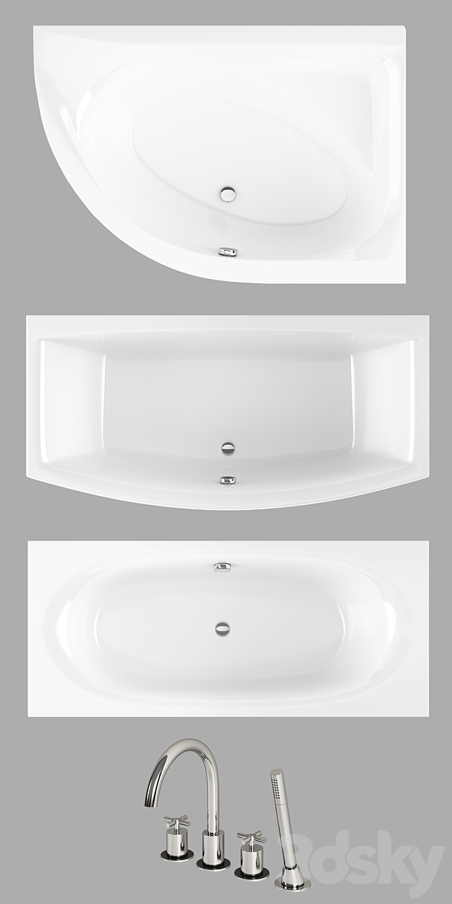 Radaway baths + Steinberg bath _ shower mixer 3ds Max - thumbnail 2