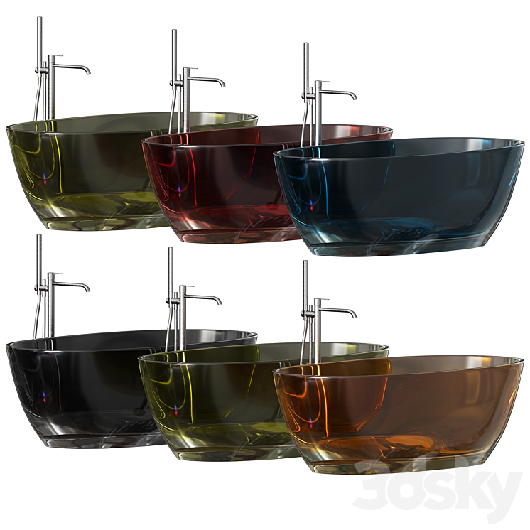 Reflex Color Bathtub by Antonio Lupi 3DS Max - thumbnail 2