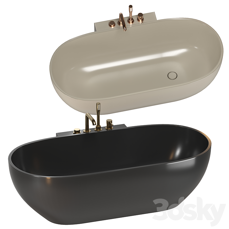 REXA HOLE bathtubs set 01 3DS Max Model - thumbnail 2