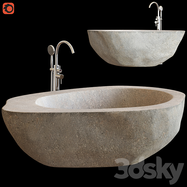 Riverstone bath 3ds Max - thumbnail 1