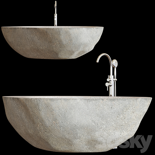 Riverstone bath 3ds Max - thumbnail 2