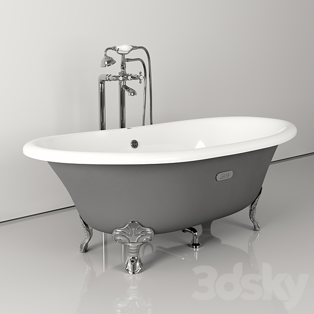 Roca Newcast Classic Bathtub 3DS Max Model - thumbnail 2