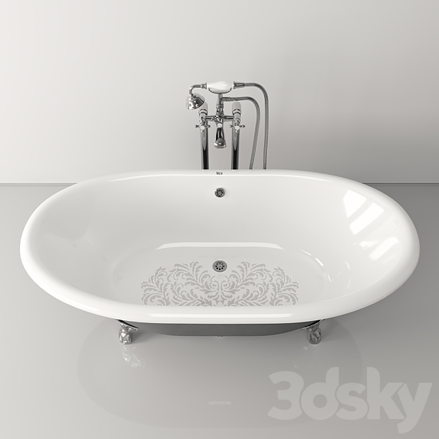 Roca Newcast Classic Bathtub 3DS Max Model - thumbnail 3