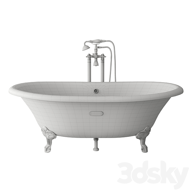 Roca Newcast Classic Bathtub 3DS Max Model - thumbnail 6