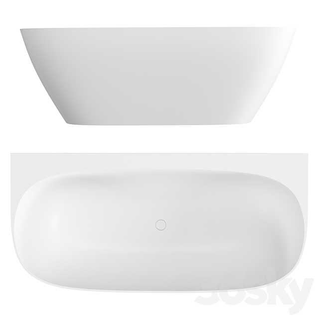 Salini Sofia Wall artificial stone bathtub 170×80 3ds Max - thumbnail 2