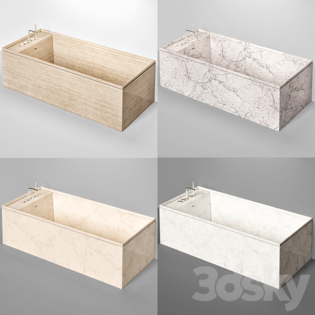 salvatori onsen bathtub 3DS Max Model - thumbnail 2