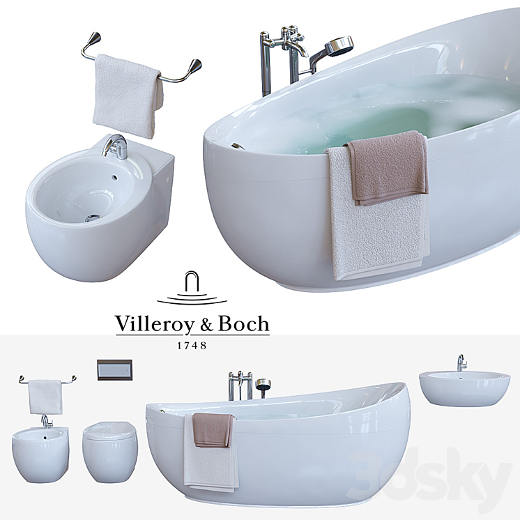 Set of plumbing Villeroy & Boch Aveo 3DS Max - thumbnail 1