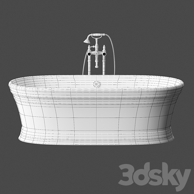 Stone bath Victoria & Albert Worcester 180×78 3ds Max - thumbnail 3