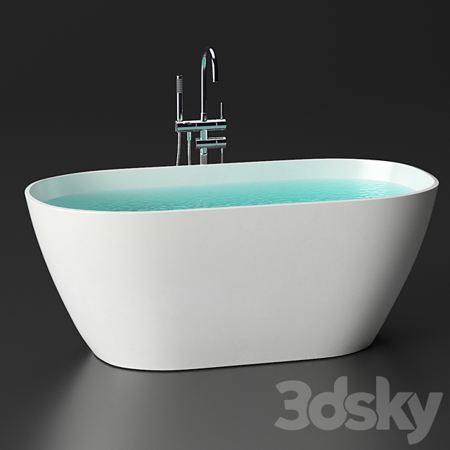 Stone bathtub Holbi Venus Solid Surface + Gerhans 3ds Max - thumbnail 1