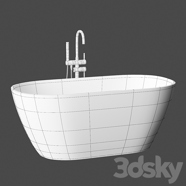 Stone bathtub Holbi Venus Solid Surface + Gerhans 3ds Max - thumbnail 3