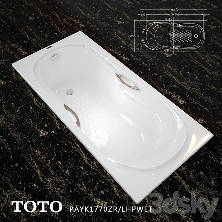 toto bathroom PAYK1770ZR 3DS Max - thumbnail 1