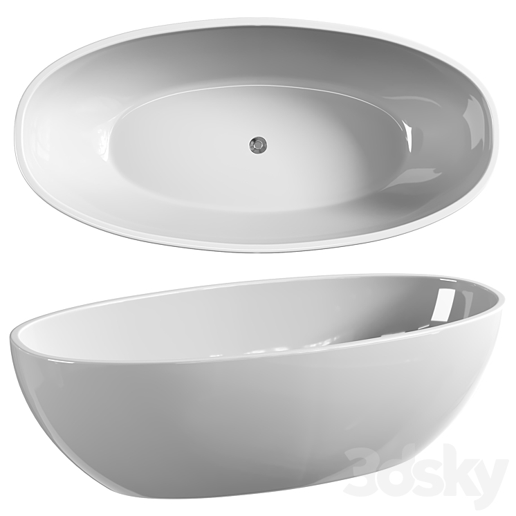 Victoria + Albert Barcelona Classic freestanding oval bath 3DS Max Model - thumbnail 1