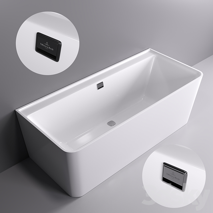 Wall-mounted bathtub Villeroy & Boch Collaro 3DS Max - thumbnail 2