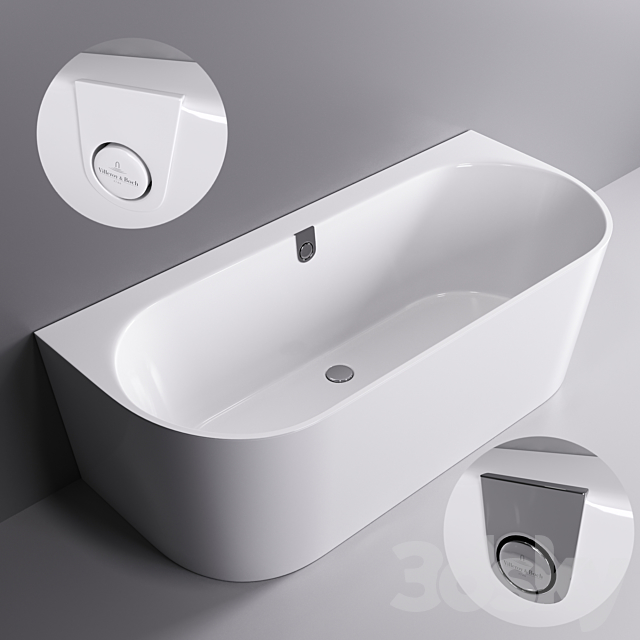 Wall-mounted bathtub Villeroy & Boch Oberon 2.0 3DS Max Model - thumbnail 2