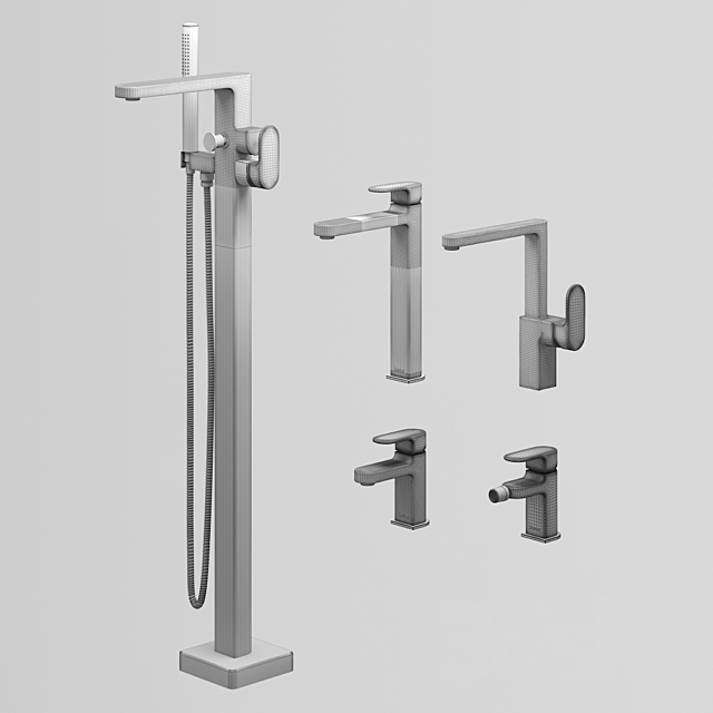 A set of mixers Ravak Chrome set 09 3ds Max - thumbnail 3