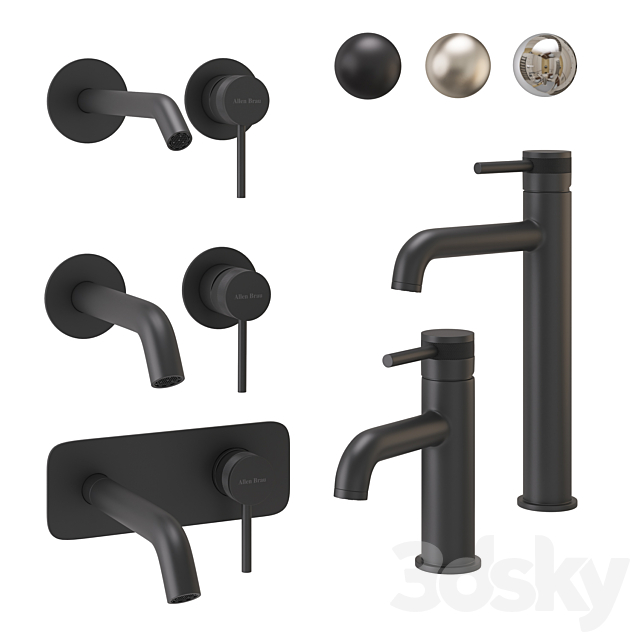 Allen Brau Priority Basin Faucet Set 3DS Max Model - thumbnail 2