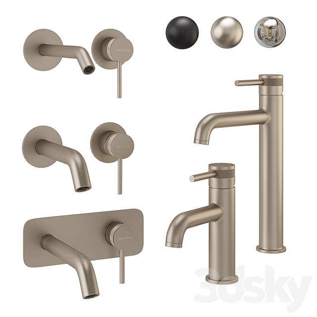 Allen Brau Priority Basin Faucet Set 3DS Max Model - thumbnail 3