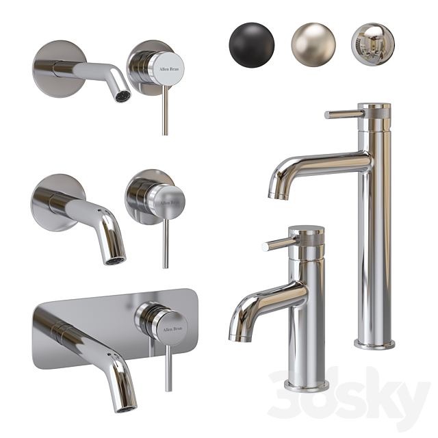 Allen Brau Priority Basin Faucet Set 3DS Max Model - thumbnail 4