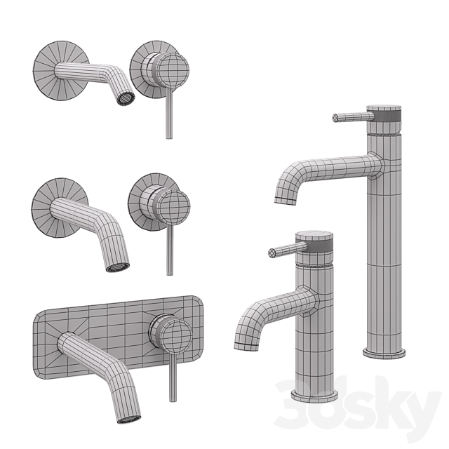 Allen Brau Priority Basin Faucet Set 3DS Max Model - thumbnail 7