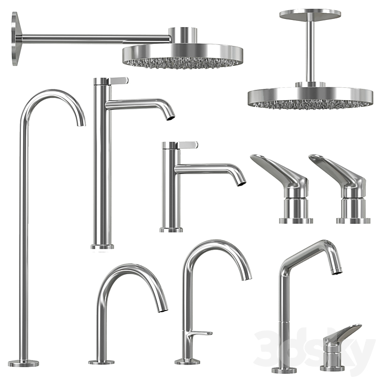 Axor faucets and showers set 1 3DS Max Model - thumbnail 2