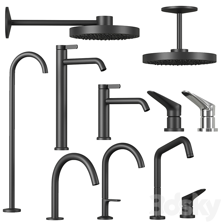 Axor faucets and showers set 1 3DS Max Model - thumbnail 3