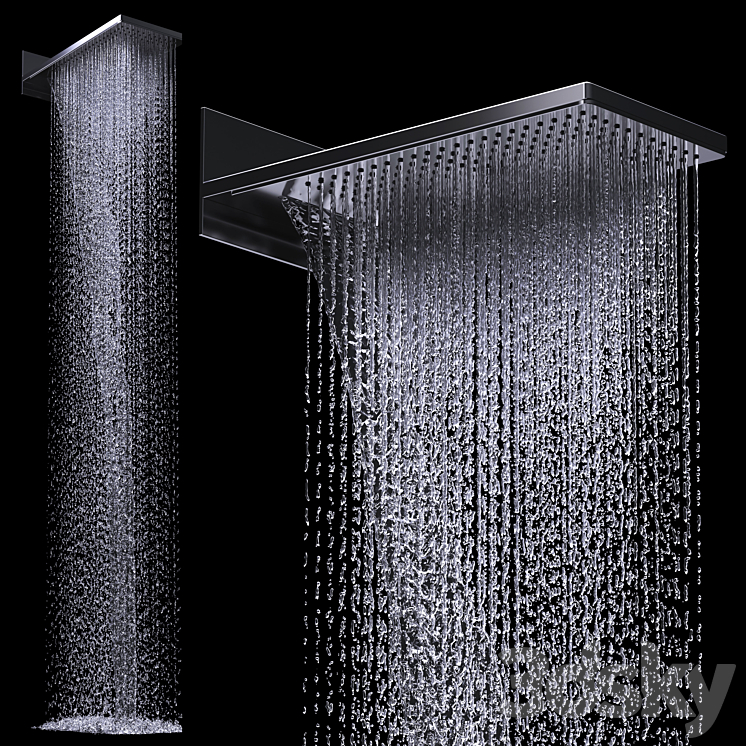 AXOR Overhead shower 250\/580 3jet 3DS Max - thumbnail 1