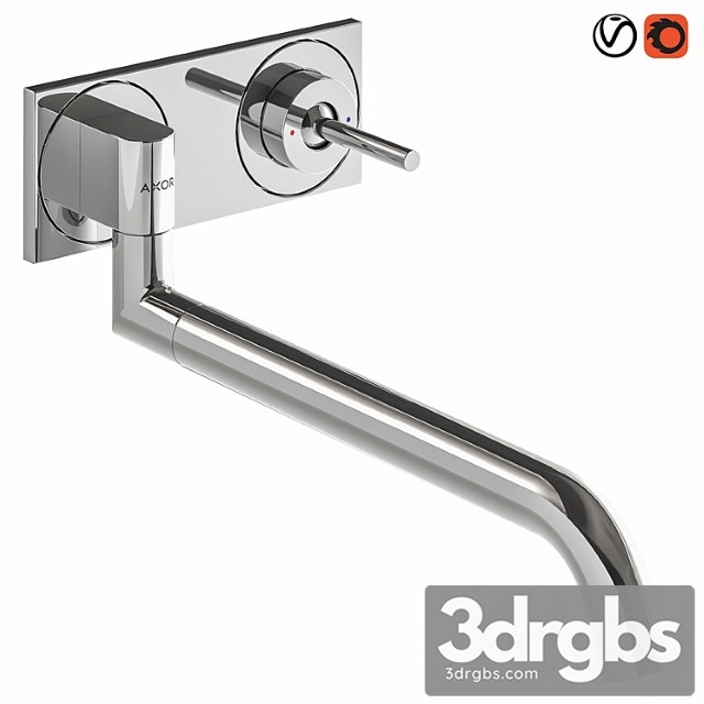 Axor Uno Single Lever Kitchen Mixer For Concealed Installation Wall Mounted 3dsmax Download - thumbnail 1