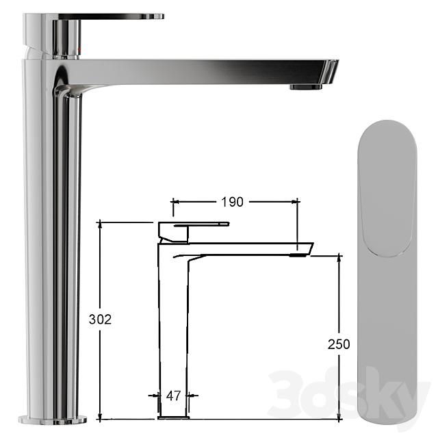 Basin faucet Ramon Soler ALEXIA 3602 3ds Max - thumbnail 2