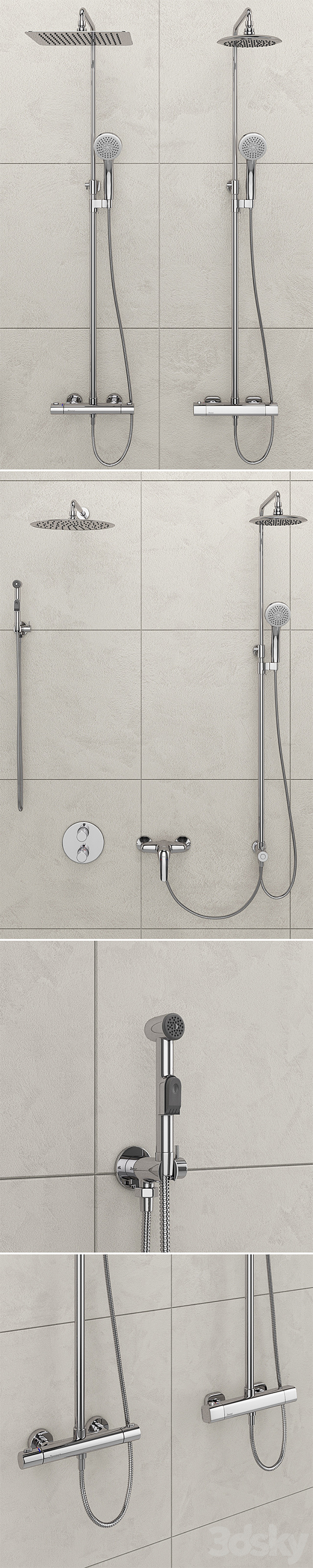 Bath and shower faucets Ravak set 16 3DS Max - thumbnail 2