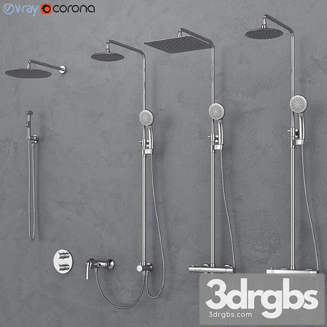 Bath and Shower Faucets Ravak Set 16 3dsmax Download - thumbnail 1