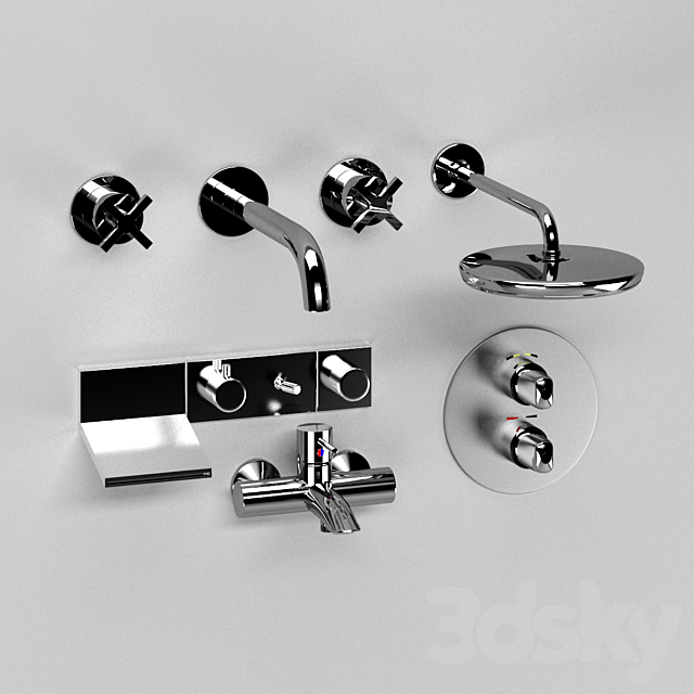 Bathroom accessories collection 3DS Max Model - thumbnail 3