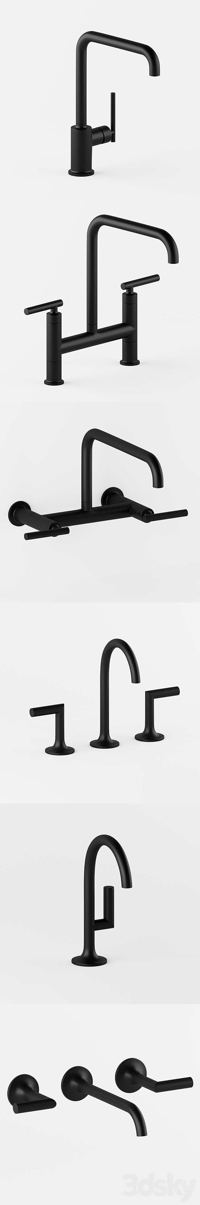 BLACK FAUCETS COLLECTION 3ds Max - thumbnail 2