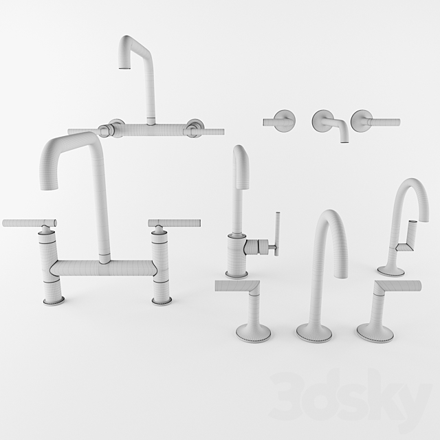 BLACK FAUCETS COLLECTION 3ds Max - thumbnail 3