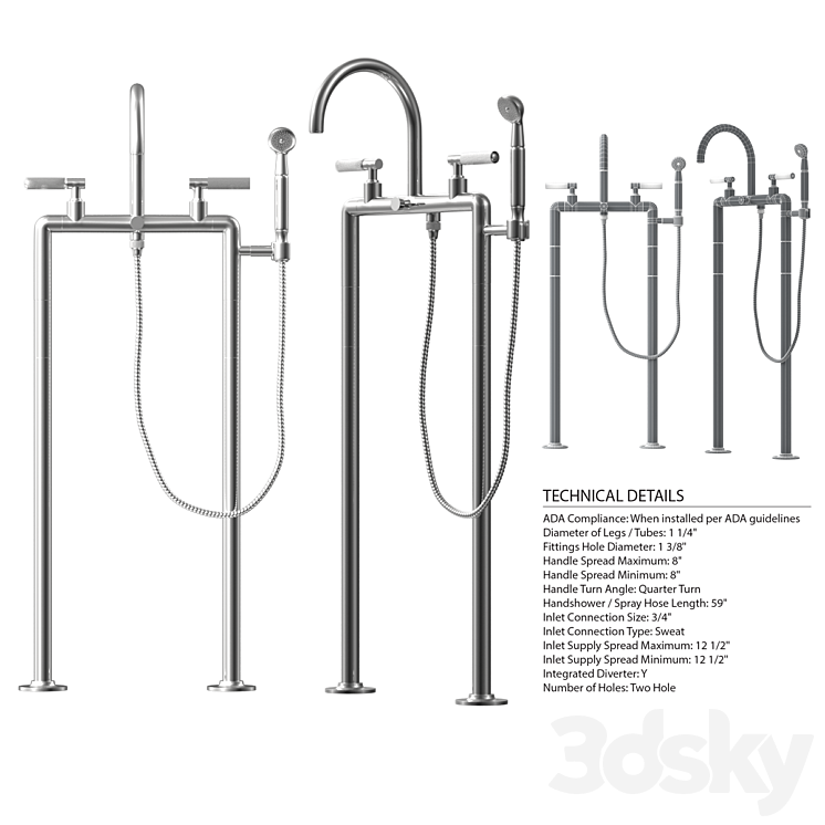 Bond Tandem Tub Filler 3DS Max Model - thumbnail 2