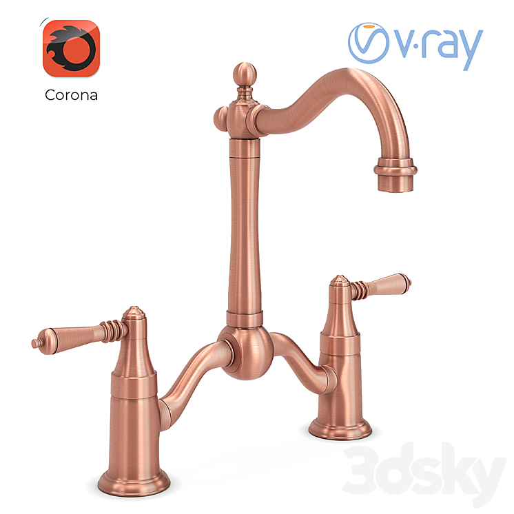 Bridge Kitchen Faucet 02 3DS Max - thumbnail 1